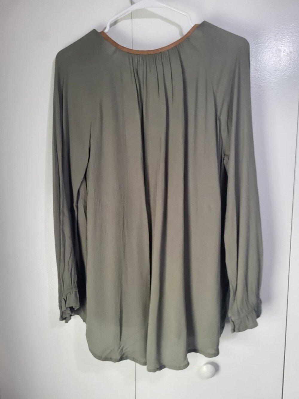 Umgee Womens SZ S Floral Embossed Peasant Boho Tunic Blouse Festival Cottage - Picture 2 of 9